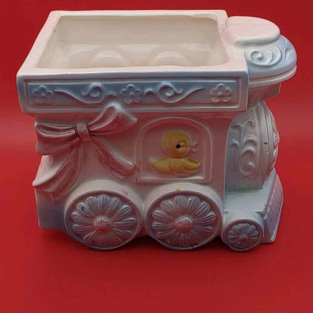 Ceramic Train Toy with Animal Design Vintage